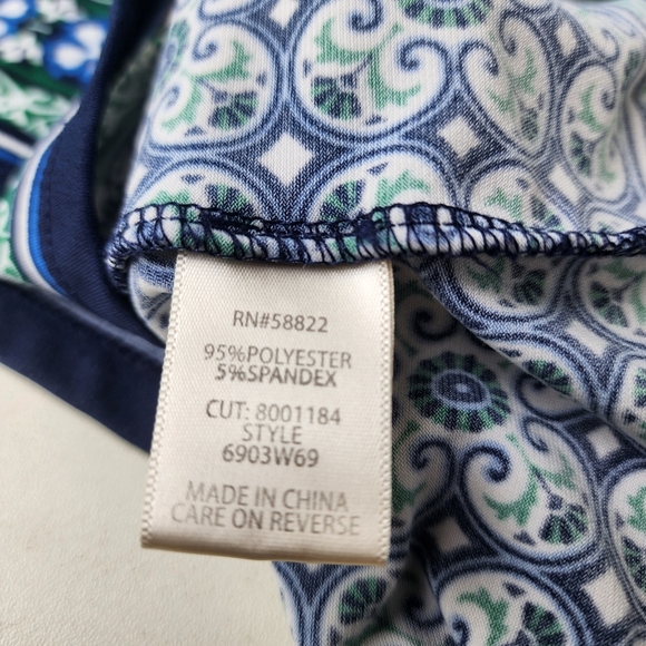 Max Studio Maxi Dress Sleeveless Blue Green Tile Print Womens Stretch Sz S - Picture 12 of 15